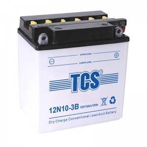 TCS摩托车电池干荷普通型水电池12N10-3B