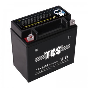 TCS摩托车密封式免维护电池12N9-BS