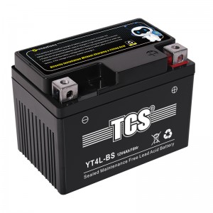 TCS摩托车密封式免维护电池YT4L-BS-A