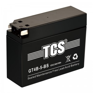 TCS摩托车密封式免维护电池GT4B-5-BS