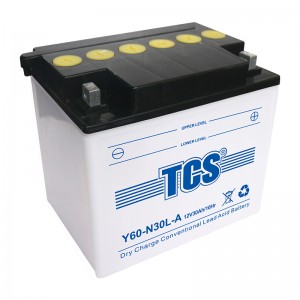 TCS摩托车电池干荷普通型水电池 Y60-N30L-A