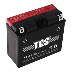 TCS摩托车干荷免维护水电池YT12B-BS