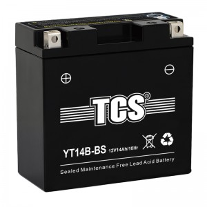 TCS摩托车密封式免维护电池YT14B-BS
