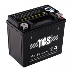 TCS摩托车密封式免维护电池YT5L-BS