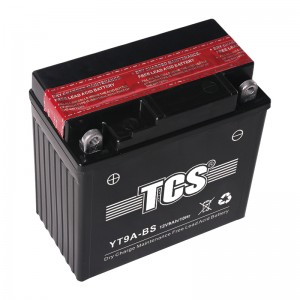 TCS摩托车干荷免维护水电池YT9A-BS