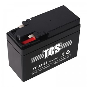 TCS摩托车密封式免维护电池YTR4A-BS