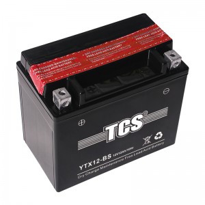 TCS摩托车干荷免维护水电池YTX12-BS