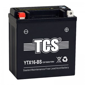 TCS摩托车密封式免维护电池YTX16-BS