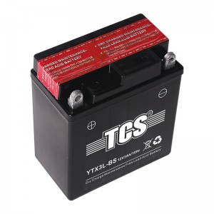 TCS摩托车干荷免维护水电池YTX3L-BS