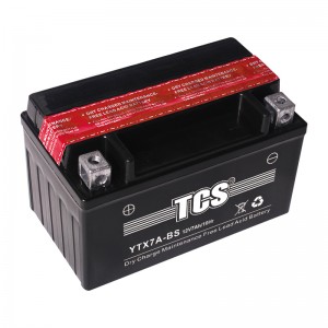 TCS摩托车干荷免维护水电池YTX7A-BS