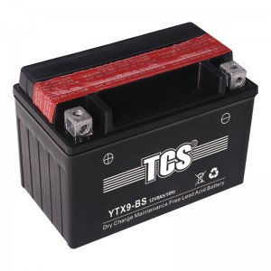 TCS摩托车干荷免维护水电池YTX9-BS