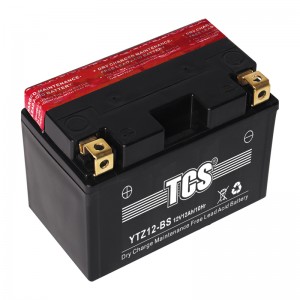 TCS摩托车电池干荷免维护水电池MF YTZ12-BS